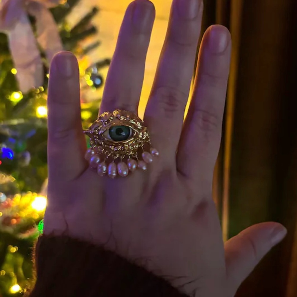Lovers Eye Victorian Ring, Women's Vintage Eye Ring, Baroque, Statement Piece - Picture 10 of 14